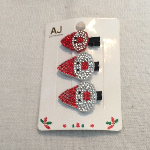 🎅NWT Amazing Rhinestone Hair clips 3 Total Fun Holiday Must Have 🎅 - Picture 8 of 8